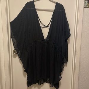 Black bathing suit cover up
